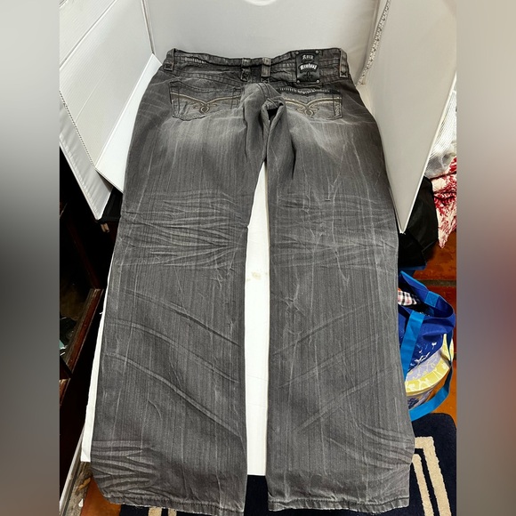 Rock Revival Gray Straight Jeans Classic Style - Picture 12 of 15